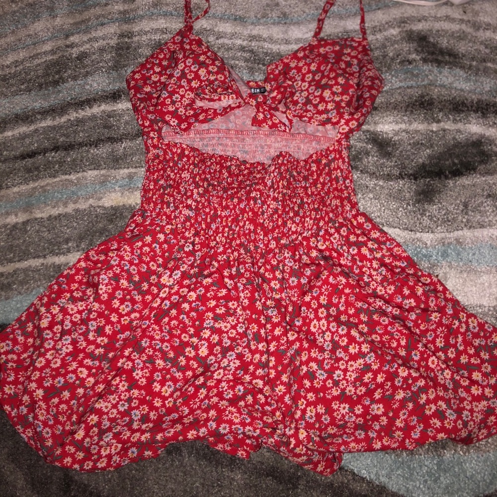 Cute red and floral romper